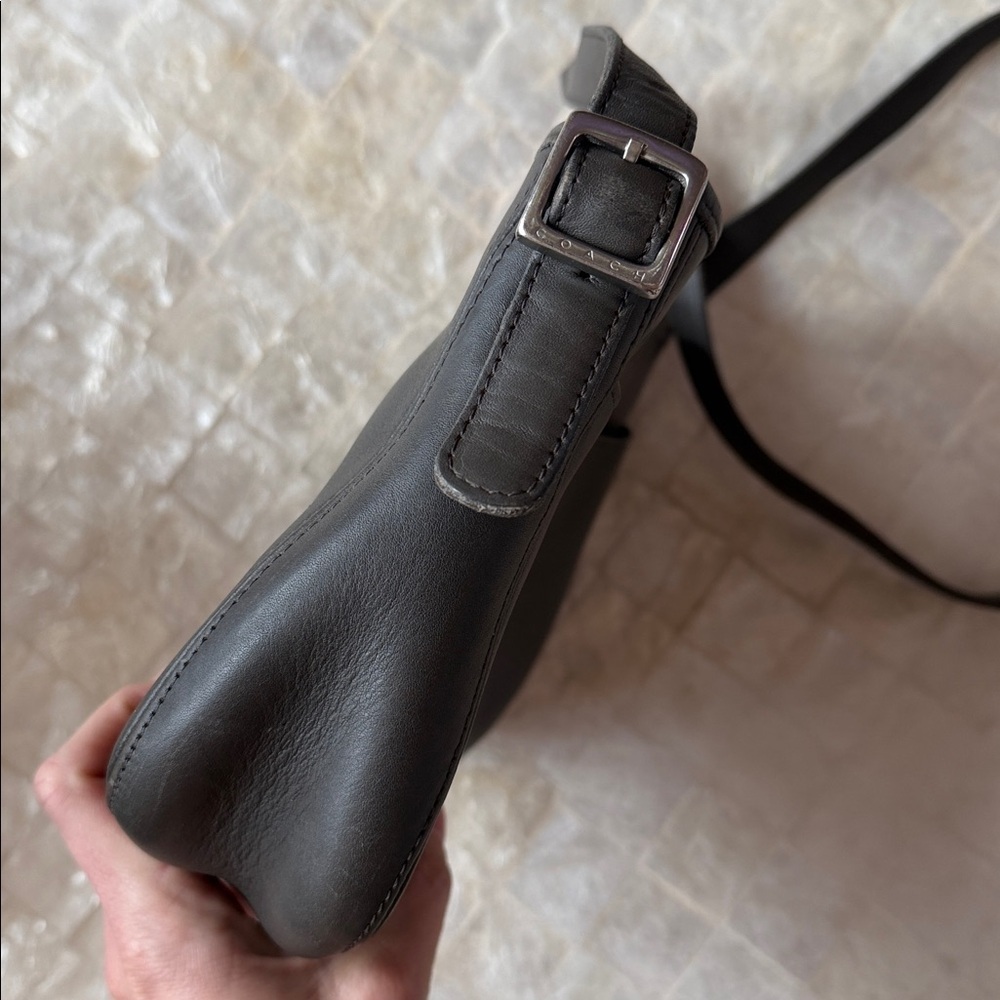 Coach Chelsea Vintage 6000 Gray Leather CrossBody Bag purse grey - Picture 3 of 13